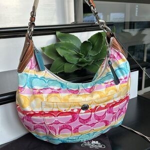 Coach Multicolor Signature Hobo Bag